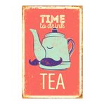 Dekolia Time To Drink Tea Retro Vintage Drtr0126 Ahşap Mdf Tablo