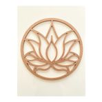 Dekolobi Lotus Çiçeği Desenli Ahşap Kasnak / 6 mm Ham Mdf Boyanabilir Lotus 30 cm
