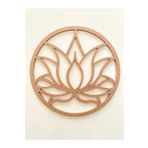 DEKOLOBİ Lotus Çiçeği Desenli Ahşap Kasnak / 6 mm Ham Mdf Boyanabilir Lotus 50 Cm