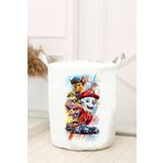 dekomingo BEYAZ ZEMİN PAW PATROL BEBEK VE ÇOCUK ODASI OYUNCAK SEPETİ