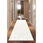 Dekomod Dijital Baskı Dört Mevsim Kaymaz Taban Yıkanabilir Kesme Koridor Mutfak Oda Yolluk Halı - Gri - Beyaz - 120 x 280 cm
