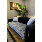 DEKOMOD Peluş Koltuk Örtüsü Pofuduk Bubble ANTRASİT Sadece Oturmak Için 1 Adet 90x200 cm