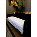DEKOMOD Peluş Koltuk Örtüsü Pofuduk Bubble Beyaz Sadece Oturmak Için 1 Adet 90x200 cm