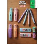 Dekomus x Mikro Pastel Touch Collection 12 Parça Kırtasiye Seti 4 Adet Fosforlu Kalem, Uçlu Kalem&2 Adet Tüp Uç, Silgi - Mavi