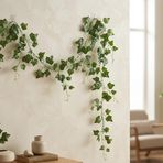 Dekonivia Dekoratif Yapay Sarmaşık Yaprak 1 Adet 230 Cm, Doğal Görünümlü Zincir Sarkan Hedera Dal, İç ve Dış Mekan Ev Dekoru, Bahçe, Balkon, Doğalgaz Borusu Süsü, Peyzaj ve Organizasyon Dekorasyonu
