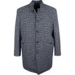 Dekons Erkek Büyük Beden Battal Boy Yün Kaşe Kaban - 7XL - İndigo - Beyaz