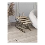 Dekoport Ela 4lü Zigon Sehpa Yan Sehpa Metal Ayak Mdf Membran Tabla