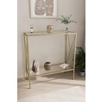 Dekoport Florya Gold (ESKİTME) Metal Dresuar - Şeffaf Cam