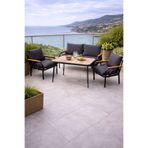 Dekoport Kutay Balkon Takımı, Bahçe Takımı, Çay Seti Koltuk Takımı, Metal Kanepe 2-1-1 50x80 Masalı Antrasit