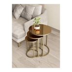 Dekoport Milas MAT Gold (ESKİTME) Zigon Sehpa, Yan Sehpa - Bronz Ayna
