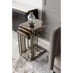 Dekoport Mira Zigon Sehpa Bronz Eskitme Rengi Metal Yuvarlak Modern Tasarım 55 cm