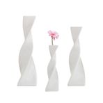 Dekor için 3PCS Seramik Vazolar, Çiçekler için Dönen Geometrik Vazo, Modern Rustik Çiftlik Evi Ev Dekorasyonu, İdeal Raf Dekoru, Masa, Kitaplık, Şömine, Giriş Dekoru(mat beyaz)