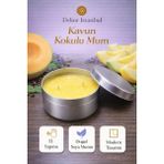 Dekor İstanbul Kavun Kokulu Teneke Mum | El Yapımı Doğal Soya Mumu | Dekoratif Metal Mum - Sarı