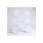Dekor Kar Tanesi Yılbaşı Süsü 8’li Set – Beyaz Plastik Noel Ağacı Süsleri (Snowflake Decor)