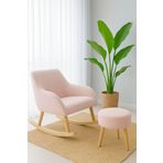 DEKOR MOBİLYACIM Comfort Sallanan Pembe Turuncu Sandalye ve Puf Okuma Odası Bebek Odası