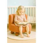 DEKOR MOBİLYACIM Teddy Yumuşak Peluş Kumaş Rahat Çocuk Koltuğu Kiremit Rengi Kitap Okuma & Dinlenme Koltuğu