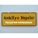Dekor Plaka Sarı - Nakliye Yapılır (26X11cm) Vantuzlu, Nakliyeci Dekor Levha, Dekor Plaka