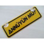 Dekor Sarı Plaka - Annüyünmü (22X7,5Cm) Vantuzlu Pleksi, Dekor Levha, Dekor Plaka