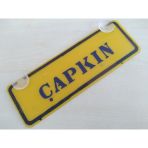 Dekor Sarı Plaka - Capkın (22X7.5cm) Vantuzlu Pleksi (Dekor Levha) Dekor Plaka