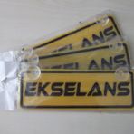 Dekor Sarı Plaka - Ekselans (22x7,5cm) Vantuzlu Pleksi (dekor Levha) Dekor Plaka