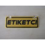 Dekor Sarı Plaka - Etiketçi (22x7,5cm) Vantuzlu Pleksi (dekor Levha) Dekor Plaka
