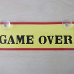 Dekor Sarı Plaka - Game Over (22x7,5cm) Vantuzlu Pleksi (dekor Levha) Dekor Plaka