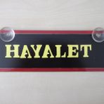 Dekor Sarı Plaka - Hayalet (22x7,5cm) Vantuzlu Pleksi (dekor Levha) Dekor Plaka