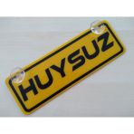 Dekor Sarı Plaka - Huysuz (22x7,5cm) Vantuzlu Pleksi (dekor Levha) Dekor Plaka