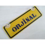 Dekor Sarı Plaka - Orjınal (22X7,5Cm) Vantuzlu Pleksi (Dekor Levha) Dekor Plaka