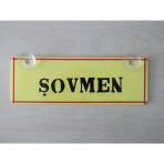Dekor Sarı Plaka - Şovmen (22x7,5cm) Vantuzlu Pleksi (dekor Levha) Dekor Plaka