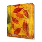 Dekor Sevgisi Kırmızı Yaprak Desenleri 75x50 cm Tablo