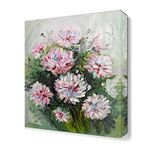 Dekor Sevgisi Pembe Çiçek Buketi 75x50 cm Yağlı Boya Tablo