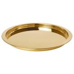 Dekor-sunum Tepsi Ikea Gold Renk Meridyendukkan 38 Cm Pirinç Rengi Tepsi