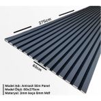 Dekor Var Akustik Slim Duvar Kaplama Paneli 60CM x 275CM - 60cmx275cm - Antrasit