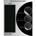 Dekor Var Siyah - Esnek Keçeli Akustik Slim Duvar ve Cephe Kaplama Paneli - 100x275