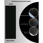 Dekor Var Siyah - Esnek Keçeli Akustik Slim Duvar ve Cephe Kaplama Paneli - 60x275