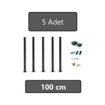 Dekorafence 100 Cm Panel Çit Direği Antrasit 5 Adet Aksesuarl