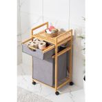 Dekorasyaa Bambu 2 Çekmeceli Çok Amaçlı Banyo Düzenleyici Çamaşır Sepeti Organizer