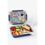 Dekorasyaa Mavi Çocuk Beslenme Kabı - Bölmeli Lunchbox - Vakumlu - 3 Bölmeli