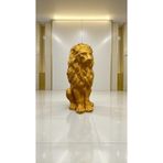 DEKORATİF 53cm BÜYÜK BOY GOLD ASLAN HEYKELİ EV BALKON BAHÇE DEKORASYON BOHEM BİBLO HEYKEL