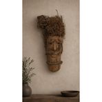 Dekoratif Ahşap Duvar Maskesi El Yapımı Otantik Tribal Bohem Salon Ofis Duvar Dekoru 51 Cm