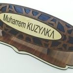Dekoratif ahşap özel ahşap masa üstü isimlik