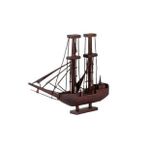 Dekoratif Ahşap Yelkenli Gemi 24 cm Biblo