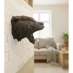Dekoratif Asılabilir Siyah Ayı Başı 3D Duvar Heykeli 25x19 cm