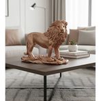 Dekoratif Aslanl Biblo Ev Ofis Heykal Polyester Roz Gold