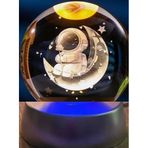 Dekoratif Ay Üstünde Astronot Tasarımlı Plastik Altlıklı Cam Küre Mirmh004k-Sst-871