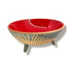 Dekoratif Ayaklı Kase 25cm Kırmızı