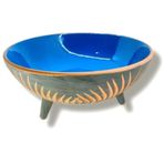 Dekoratif Ayaklı Kase 25cm Mavi