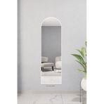 Dekoratif Ayna Mdf Oval Boy Ayna Duvar Aynası 165x45 Beyaz 166 X 50 Beyaz