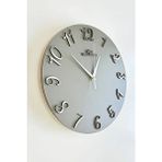 Dekoratif Aynalı Plexiglass Türkçe Rakam Duvar Saati Sessiz Mekanizma 37X.37CM ( Antrasit-Gümüş ) - Gri